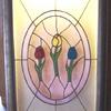 Stained Glass Mounted in Light Box with Pewter Frame